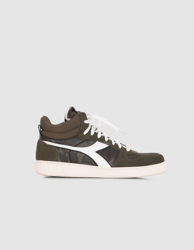 Leren sneakers unisex kaki en camouflage IKKS X DIADORA-1