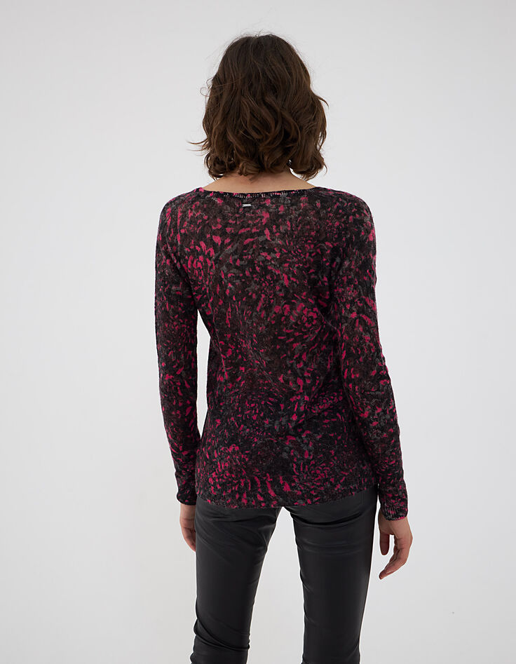 Jersey cuello pico en lana esponjosa cosy flowers mujer-3 Jersey cuello pico en lana esponjosa cosy flowers mujer-3