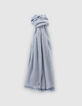 Men’s navy scarf with fine stripes-1