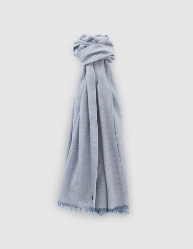 Men’s navy scarf with fine stripes - IKKS