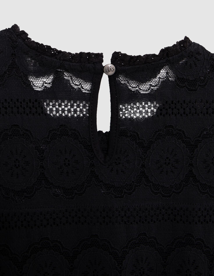 Girl's all-lace black dress-6 Girl's all-lace black dress-6