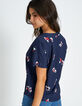 Top azul marino estampado flores I.Code-4