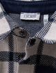 Baby boys’ ecru shirt with navy checks-6