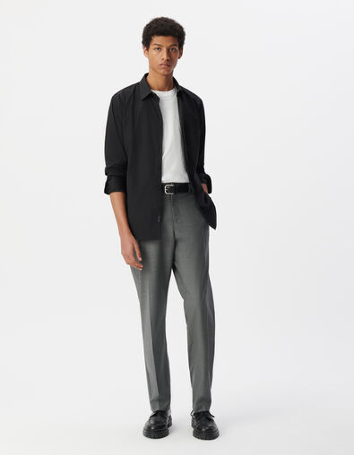 Pure Edition-Chemise SLIM noire patte brodée éclair Homme - IKKS