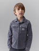 Boys’ blue corduroy overshirt with press studs-2