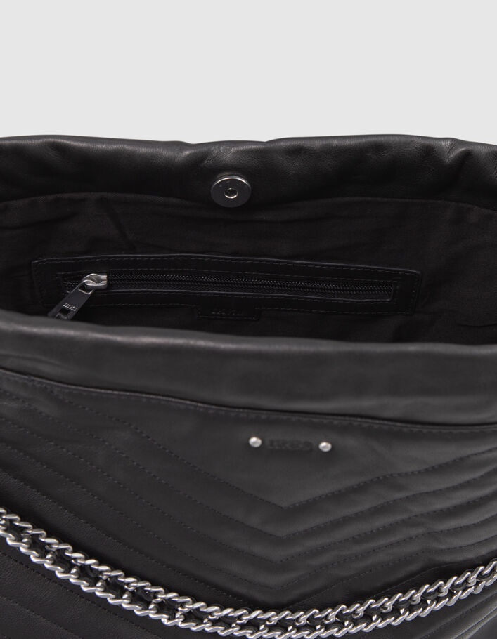 Women's black leather Size L 1440 bucket bag - IKKS