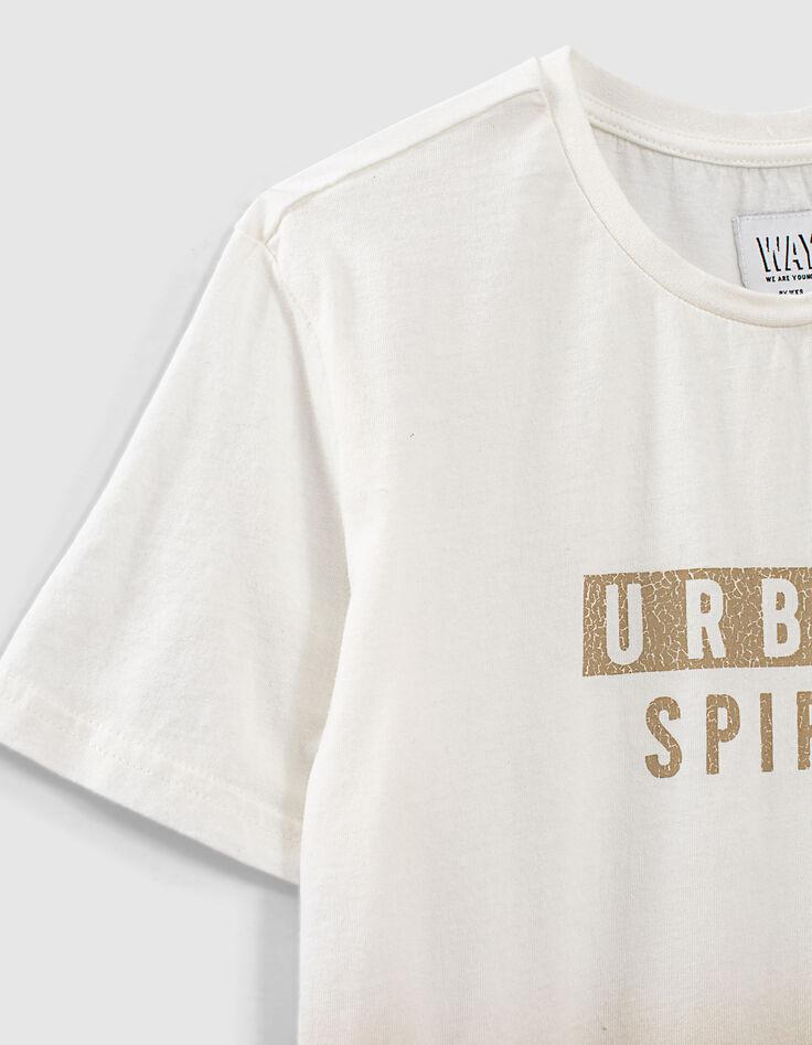 Camiseta beige deep dye jungle ecológica niño -6
