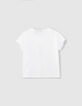 Cremewei&szlig;es M&auml;dchen-T-Shirt mit Eiswaffelblume-3