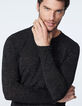 Men's black nep knit sweater-1