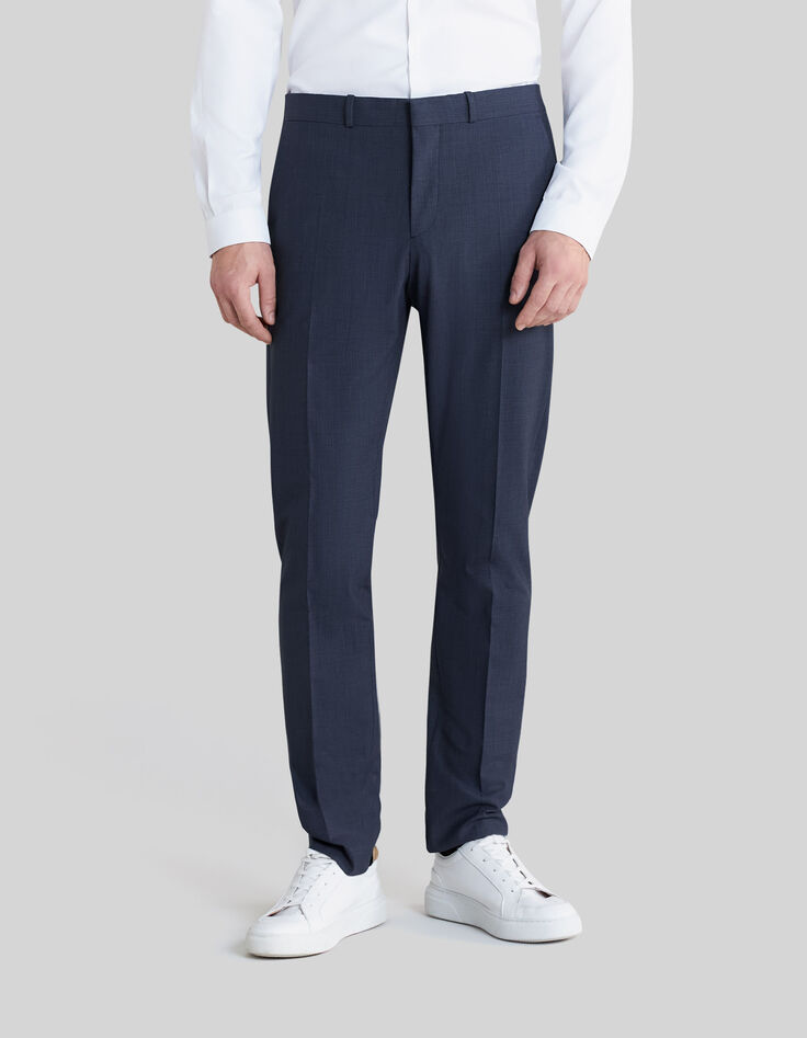 Pantalon de costume marine mini-carreaux TRAVEL SUIT Homme-2