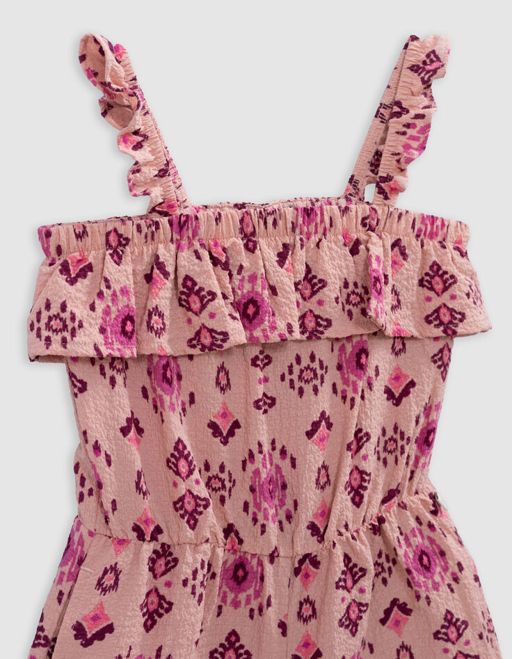 Roze korte jumpsuit maxi etnische print meisjes-4