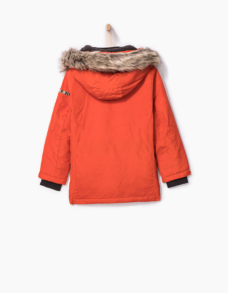 Oranje parka voor jongens -4