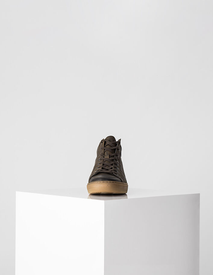 Sneakers kaki en cuir Homme - IKKS