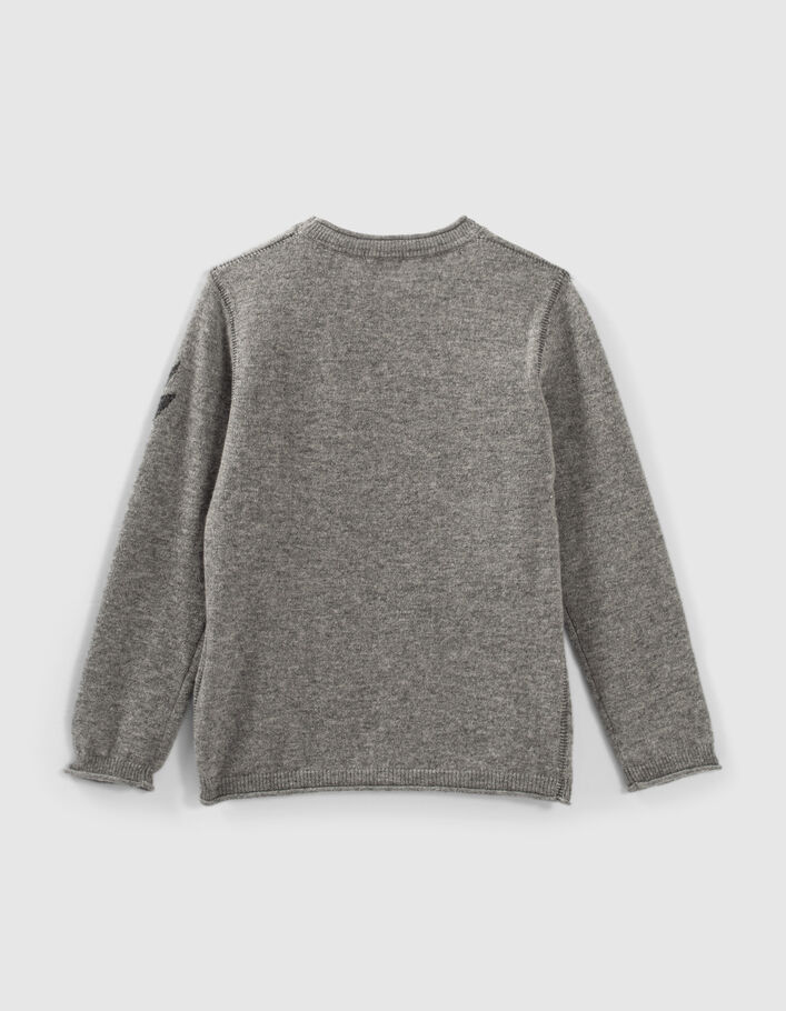 Grauer Jungenstrickpullover aus Wolle und Kaschmir-4