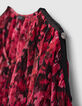 Damenvoilebluse mit rosa Blumenprint und offenen &Auml;rmeln-3
