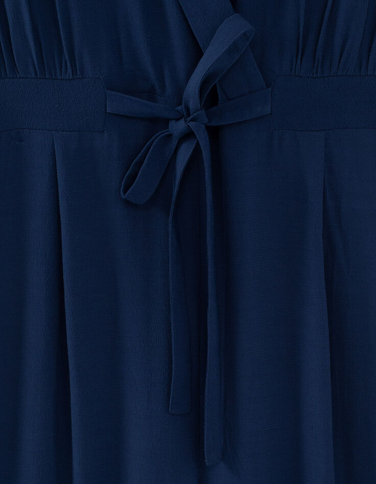 Combinaison 7/8 en viscose coloris bleu fente dos femme-2
