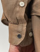 Camisa SLIM café de lino Hombre-3