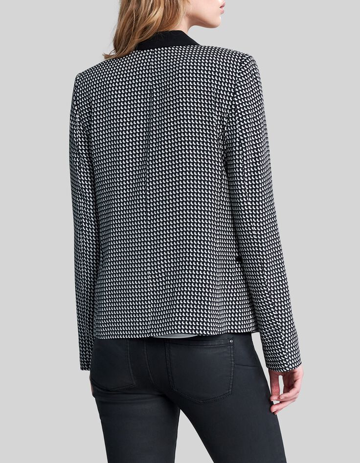 Zwarte blazer LENZING&trade; ECOVERO&trade; grafisch Dames-3