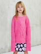 Pull en maille moulinée fuchsia fille-1