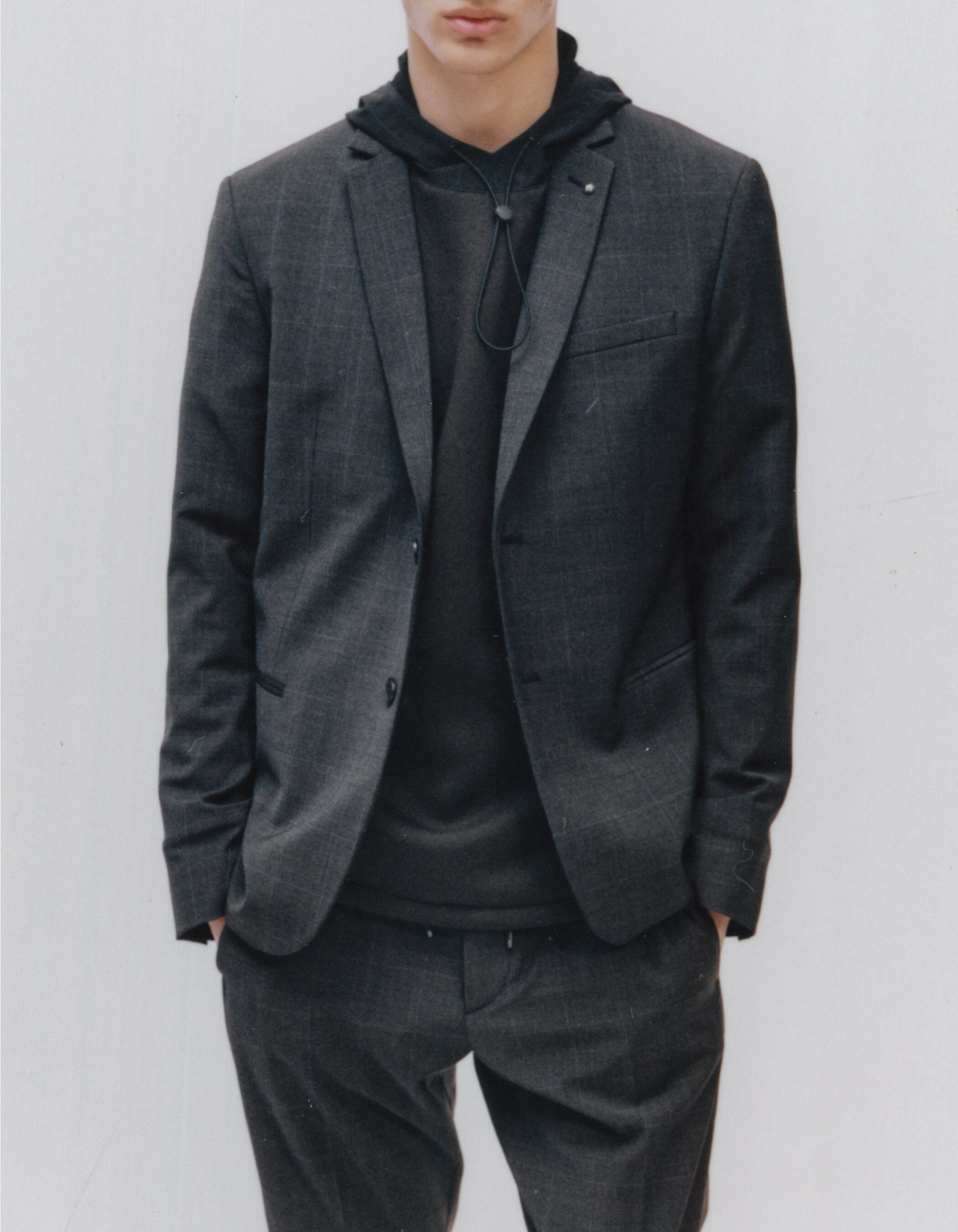 Men's anthracite check suit jacket