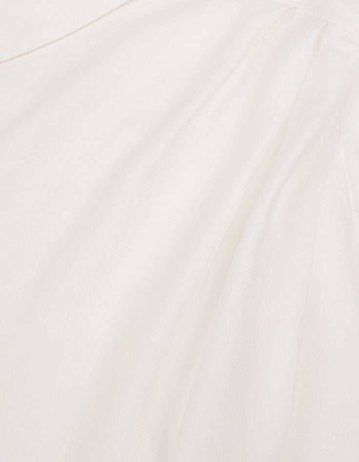 Blouse fluide blanche col chemise Femme-8