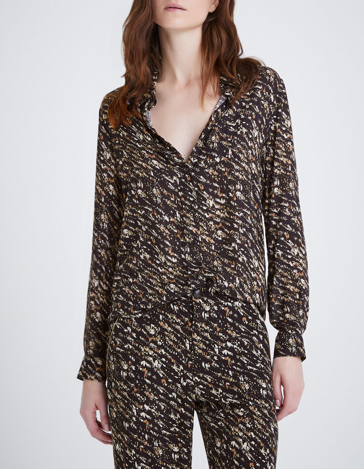 Camisa negra estampado carboncillo mujer-1