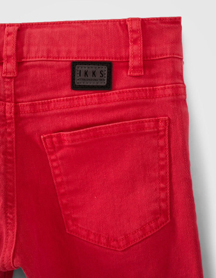 Jean slim rouge blanchi garçon-7