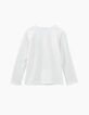 Gebroken wit T-shirt opdruk platendraaier meisjes-3