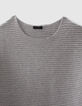 Pull gris chiné tricot côtelé fille-2