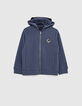 Boys’ slate IKKS HERO cardigan with glasses-1