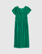Vestido largo verde plisado niña-2