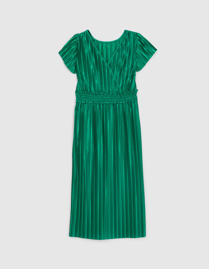 Girls’ green pleated long dress - IKKS