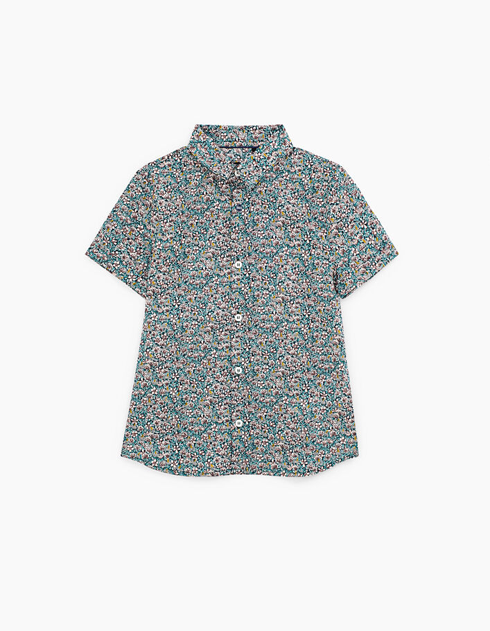 Boys’ indigo Liberty flower fabric shirt  - IKKS