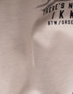 Camiseta beige algodón mangas trampantojo niño-8