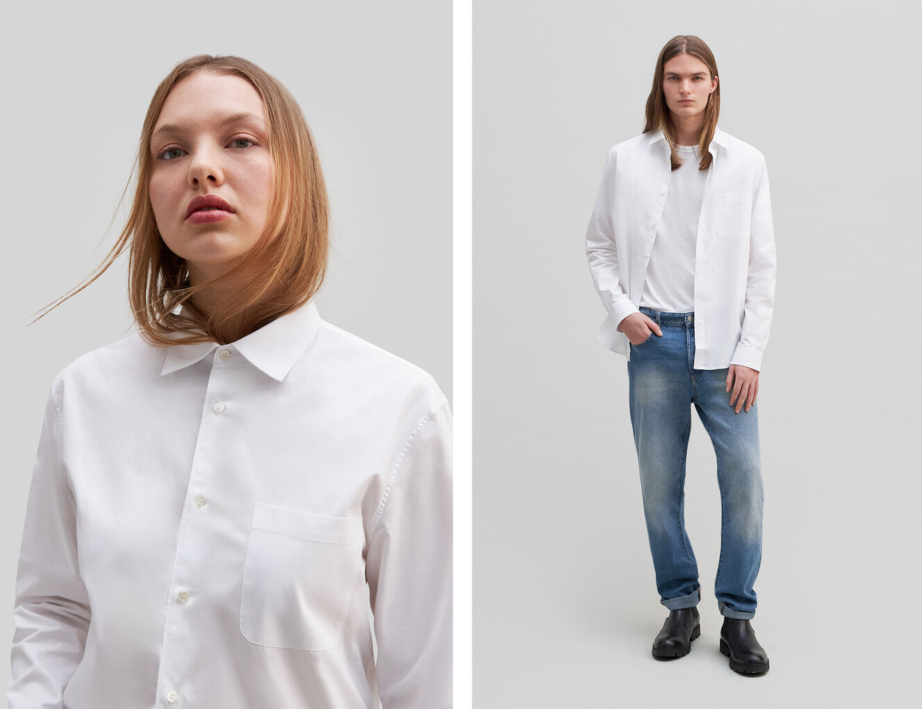 Unisex white organic cotton Gender Free shirt - IKKS-7