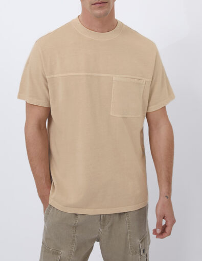 Men’s flax T-shirt with patch pocket - IKKS