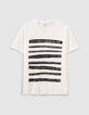 Gebroken wit T-shirt Manifesto 1440 Leather Story Heren-1