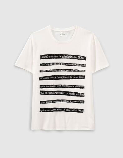 Tee-shirt blanc cassé Manifesto 1440 Leather Story Homme - IKKS