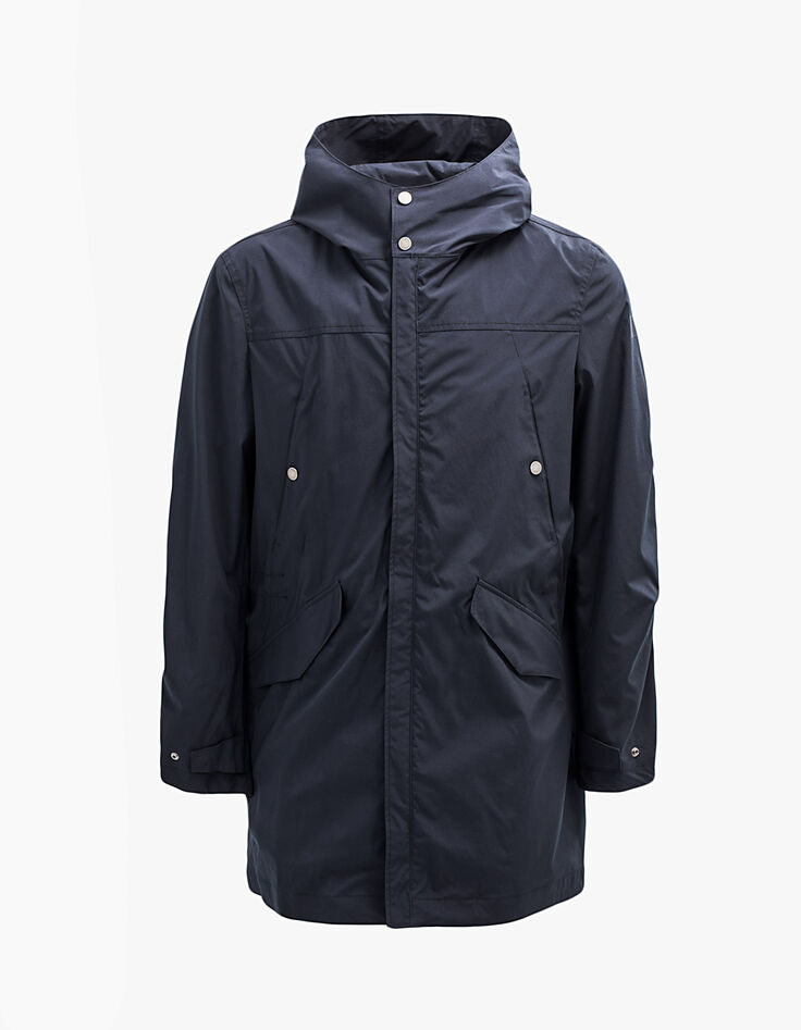 Parka marine à capuche Homme-1