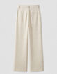 Pantalon de tailleur beige motif rayures tennis Femme-8