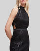 Women’s black lace midi dress with American armholes-3