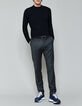 Men’s charcoal grey flannel SLIM joggers-6