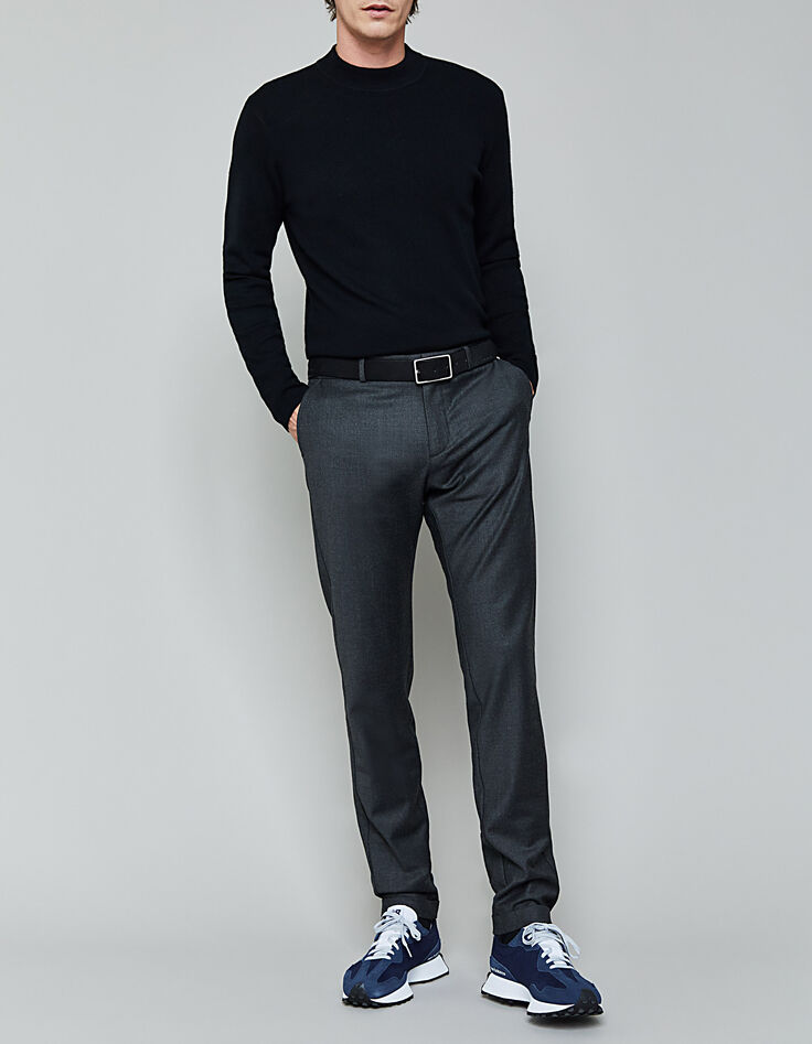 Men’s charcoal grey flannel SLIM joggers-6