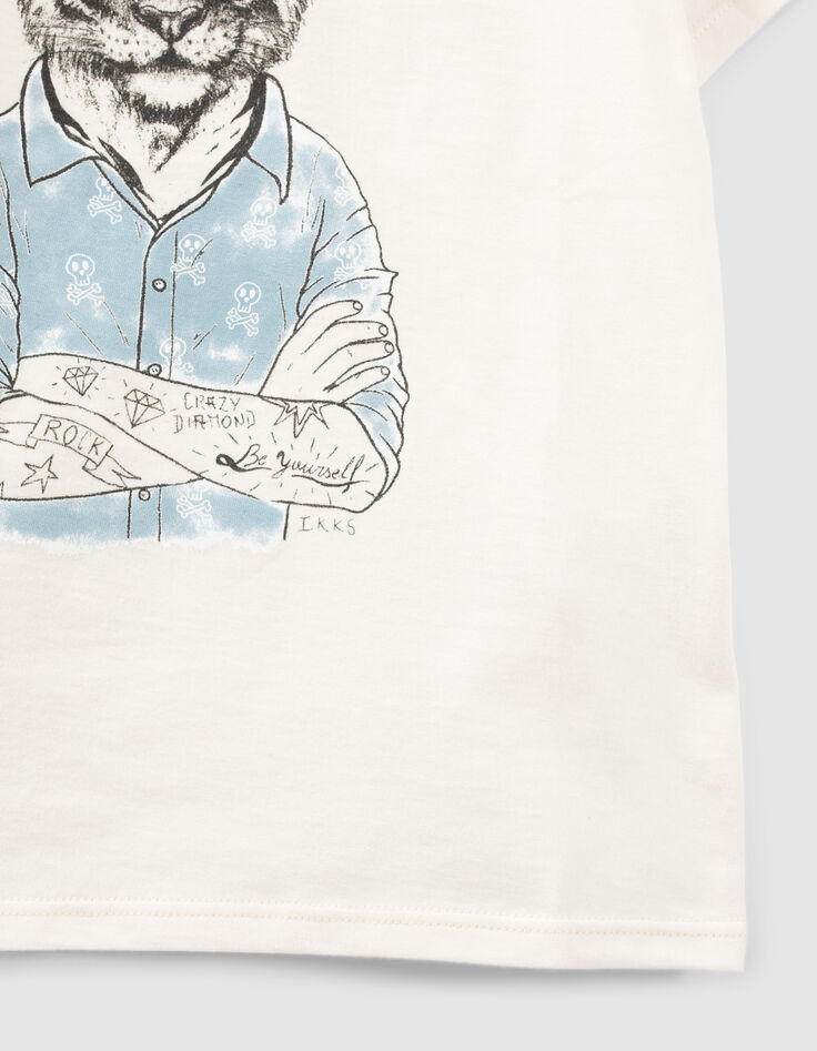 Camiseta crudo tigre tatuado niño-3