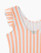 Maillot de bain 1 pièce pêche rayé fille -4
