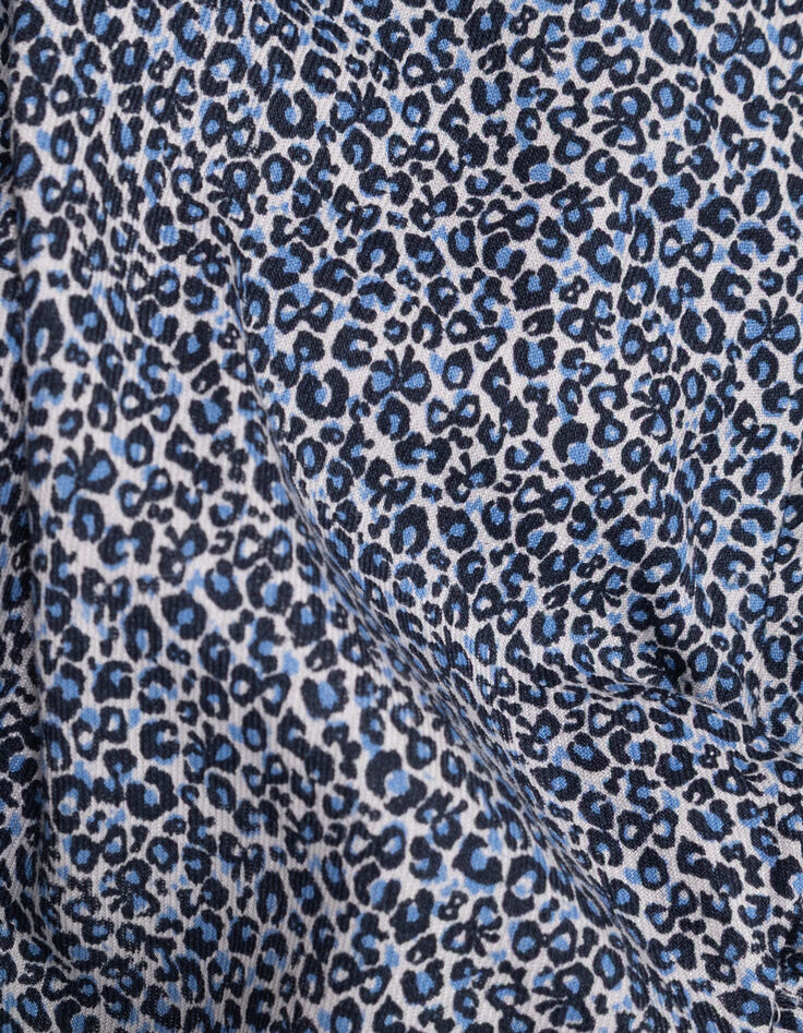 Blouse marine imprimé léopard-noeuds fille-6