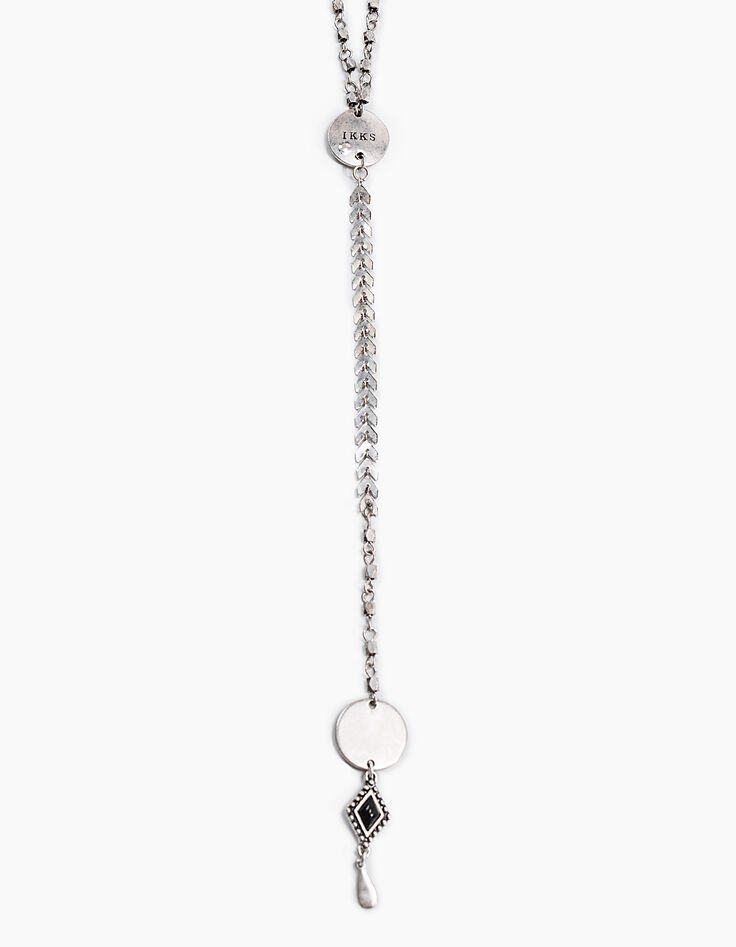 Sautoir fantaisie médailles femme-4