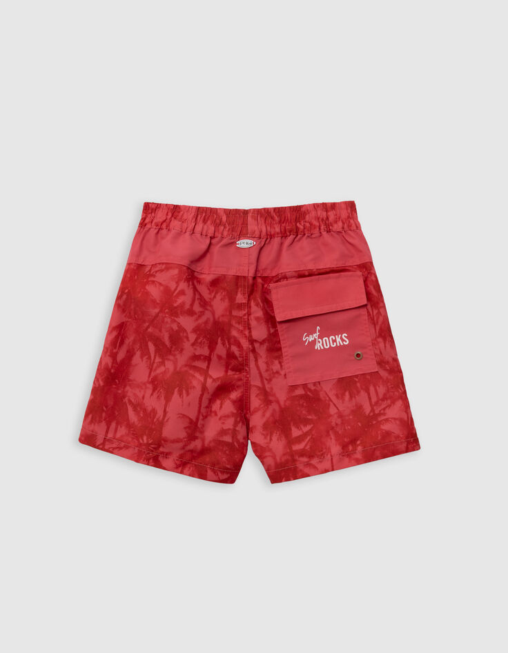 Rote Badeshorts mit Palmenprint für Jungen-3