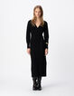 Long belted knit dress for women-1