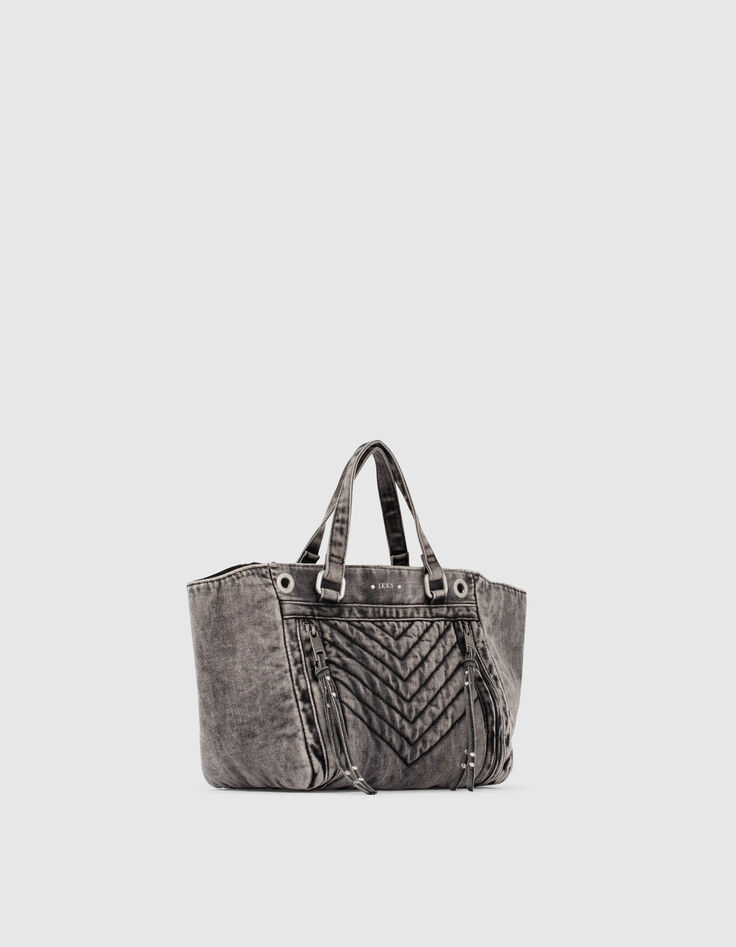 Sac LE 1440 MEDIUM DENIM matelassé chevrons femme-2